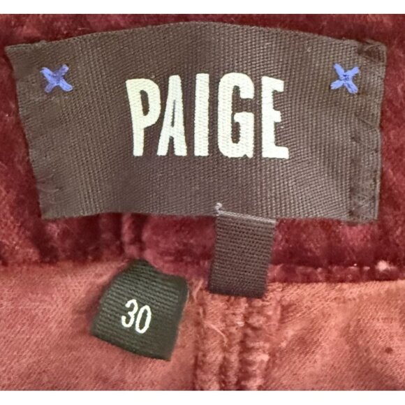 Paige Velvet Hoxton Ankle Peg Burgundy Skinny Jeans Size 30 (Waist) Button Fly - Picture 5 of 7